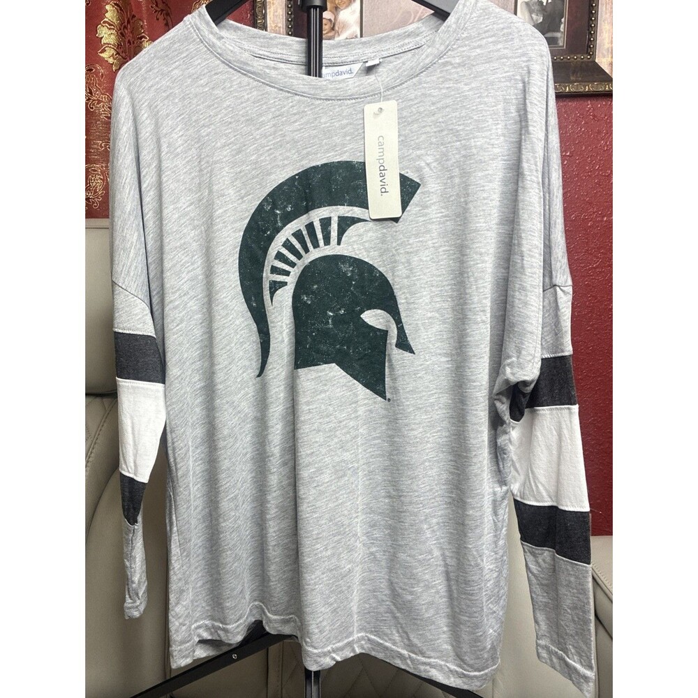 Ladies Michigan State Spartans Primary Logo Long Sleeve T-Shirt Medium NWT